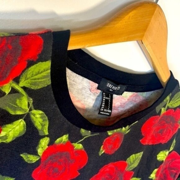 FOREVER 21 | “MAYBE NOT” Roses Shirt Size Large - Picture 5 of 7